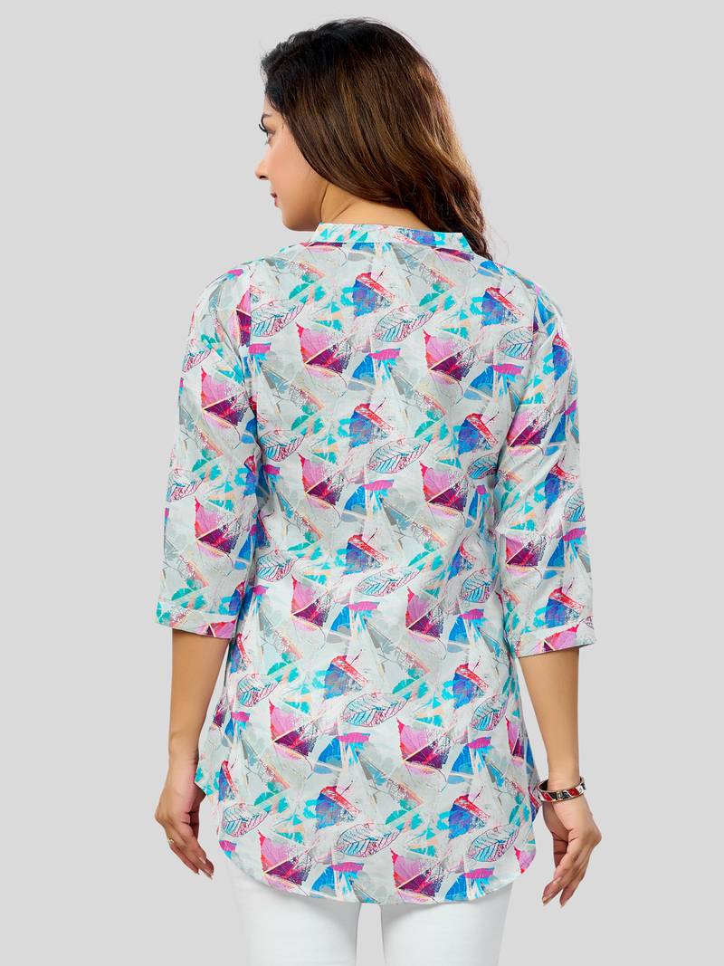  cotton blend printed short kurti