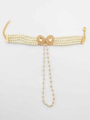 kundan pearl hand harness bracelet 2