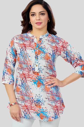  cotton blend printed short kurti
