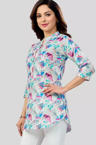  cotton blend printed short kurti