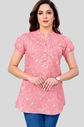  cotton blend printed short kurti
