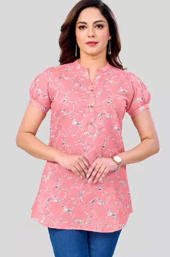  cotton blend printed short kurti