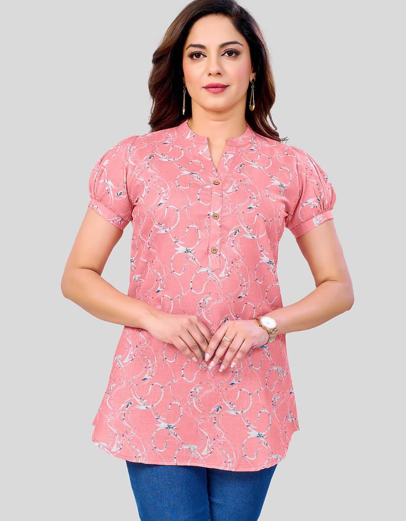  cotton blend printed short kurti
