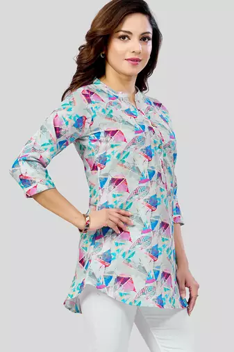  cotton blend printed short kurti