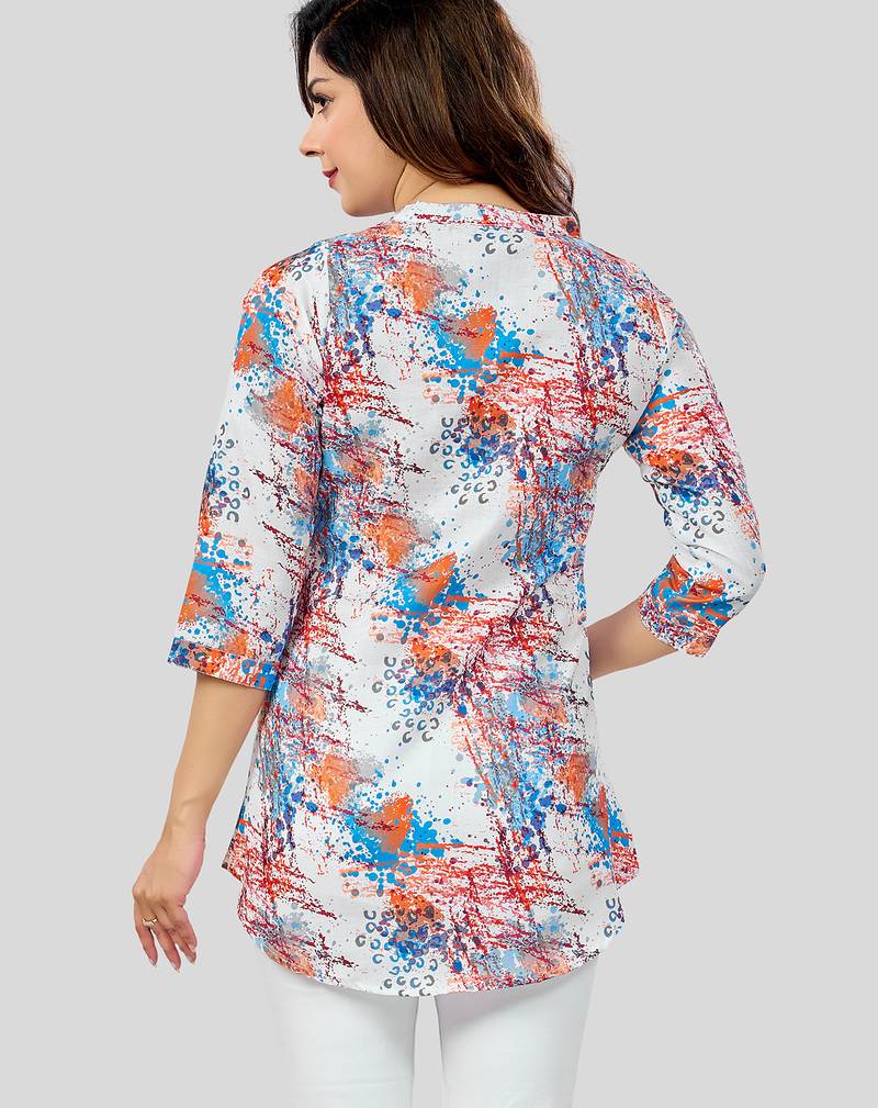  cotton blend printed short kurti