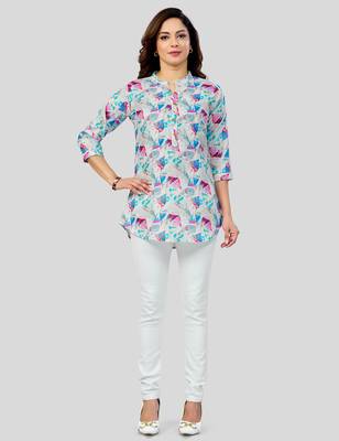  cotton blend printed short kurti 5
