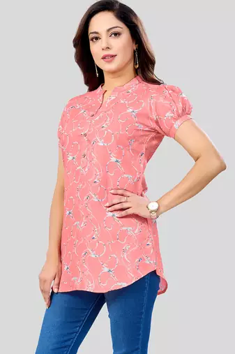  cotton blend printed short kurti