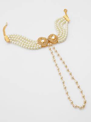 kundan pearl hand harness bracelet 4