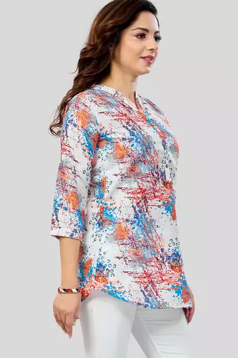  cotton blend printed short kurti