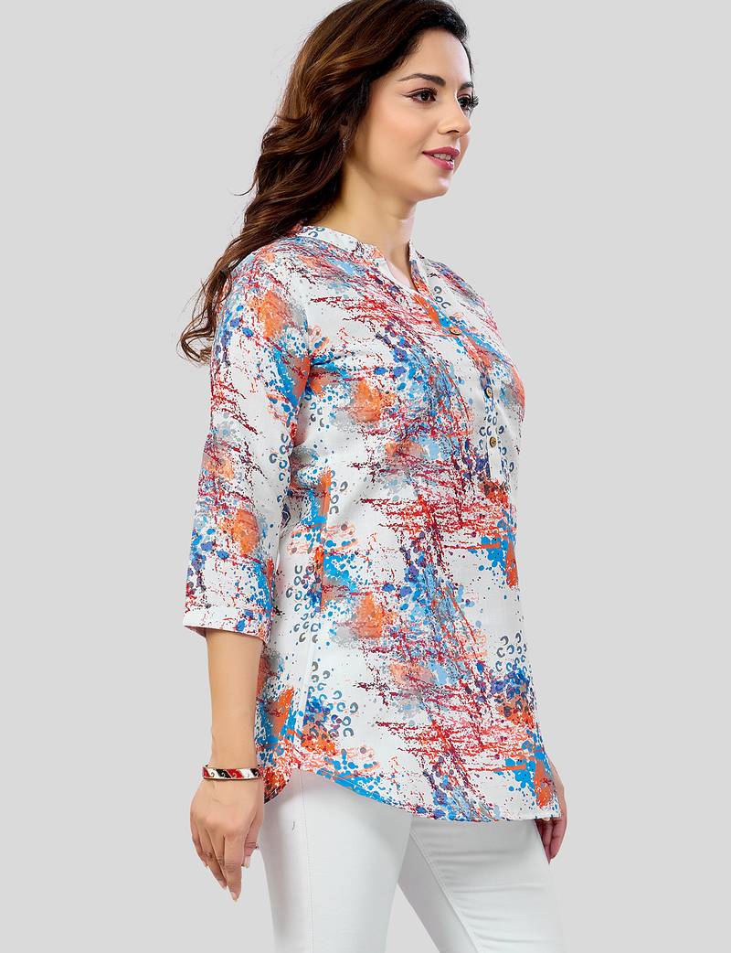  cotton blend printed short kurti