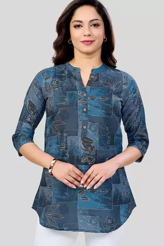  cotton blend printed short kurti