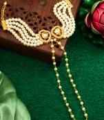 kundan pearl hand harness bracelet