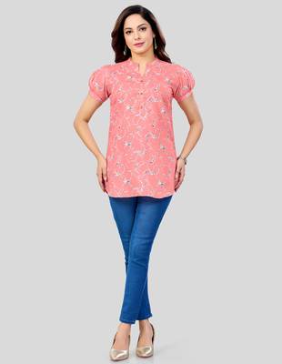  cotton blend printed short kurti 5