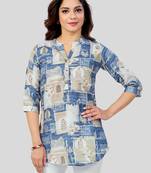  cotton blend printed short kurti