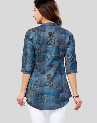  cotton blend printed short kurti 2