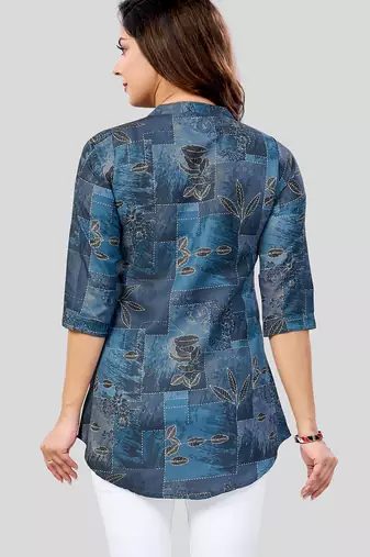  cotton blend printed short kurti