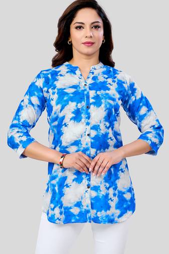 cotton blend printed short kurti