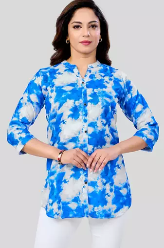  cotton blend printed short kurti