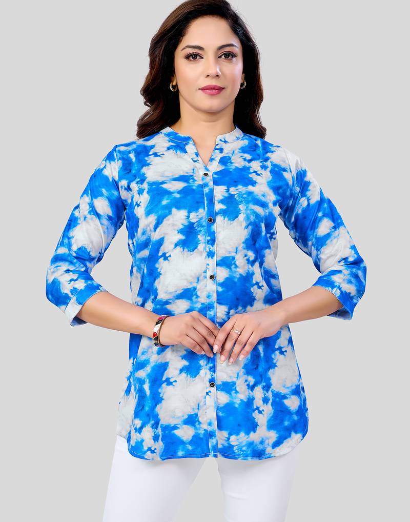  cotton blend printed short kurti
