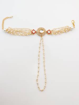 white pearl kundan haathphool 2