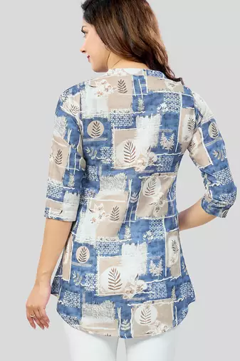  cotton blend printed short kurti