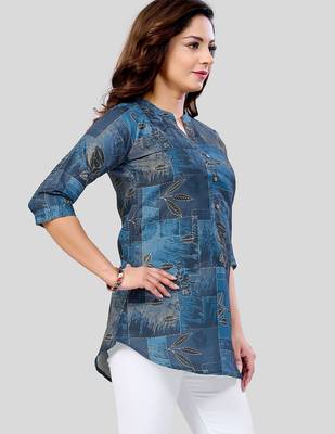  cotton blend printed short kurti 4