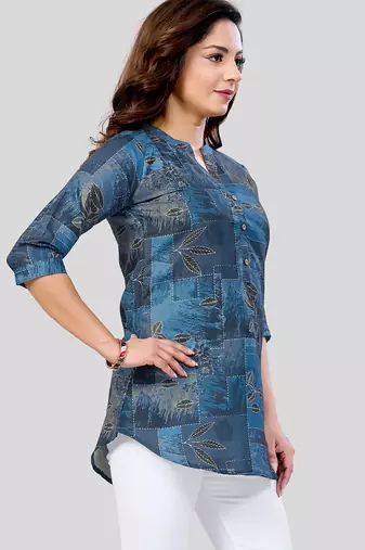  cotton blend printed short kurti