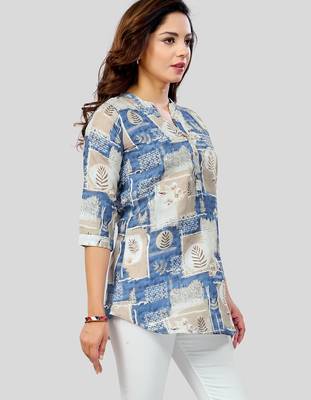  cotton blend printed short kurti 4