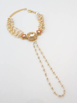 white pearl kundan haathphool 4