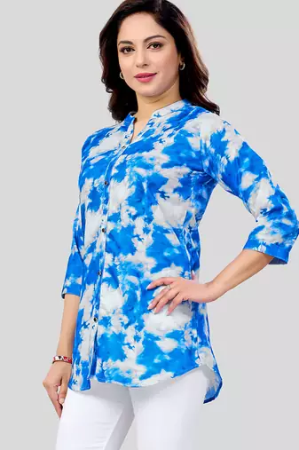  cotton blend printed short kurti