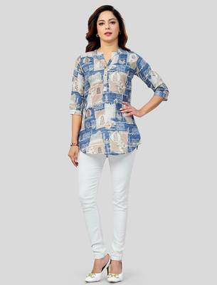  cotton blend printed short kurti 5