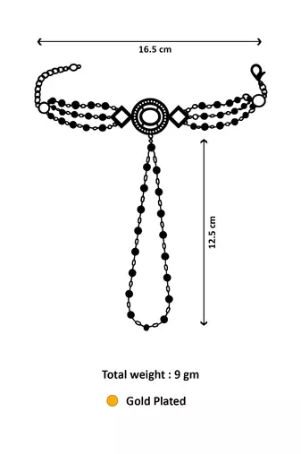 white pearl kundan haathphool