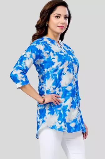  cotton blend printed short kurti