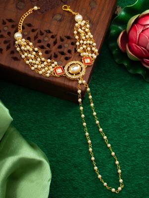 white pearl kundan haathphool 1