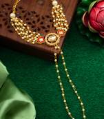 white pearl kundan haathphool