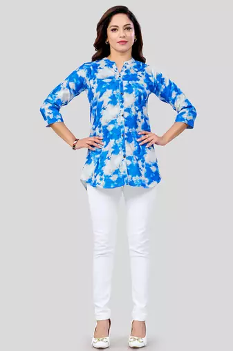  cotton blend printed short kurti