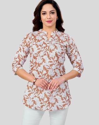  cotton blend printed short kurti 1