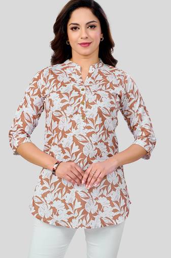  cotton blend printed short kurti