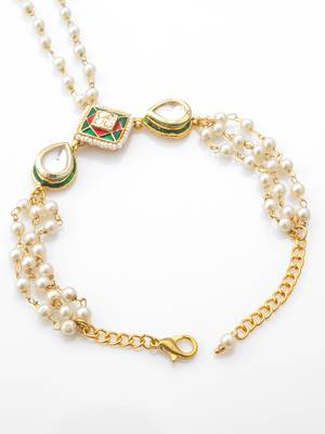 white beaded kundan haathphool 3
