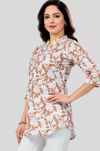  cotton blend printed short kurti