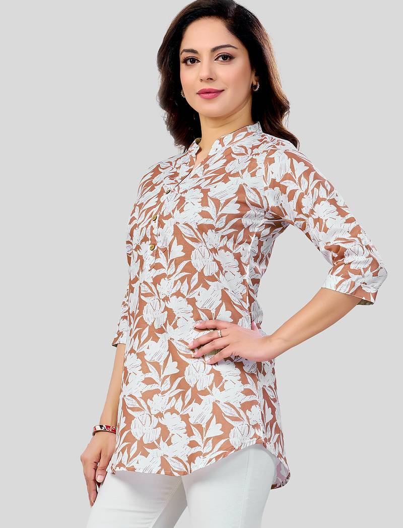  cotton blend printed short kurti
