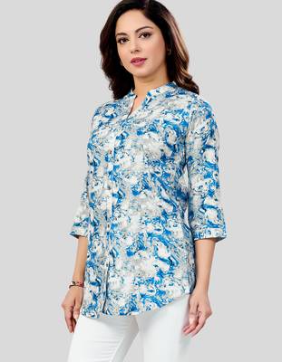  cotton blend printed short kurti 3