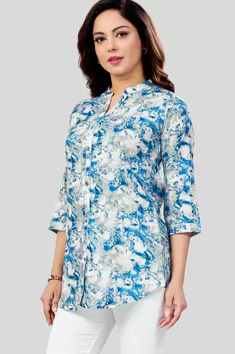  cotton blend printed short kurti