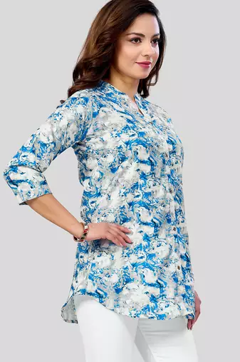 cotton blend printed short kurti