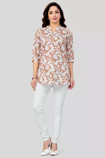  cotton blend printed short kurti