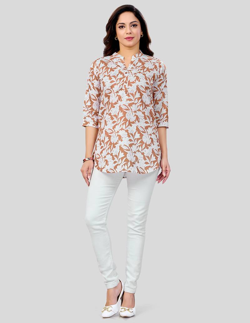  cotton blend printed short kurti