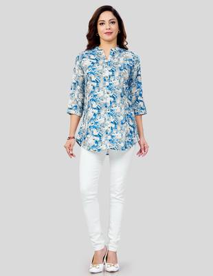  cotton blend printed short kurti 5