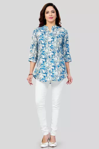  cotton blend printed short kurti
