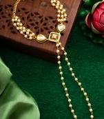 white beaded kundan haathphool