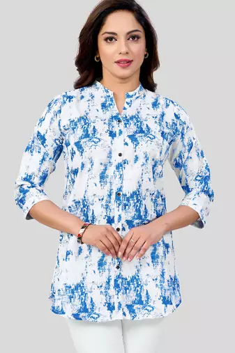  cotton blend printed short kurti